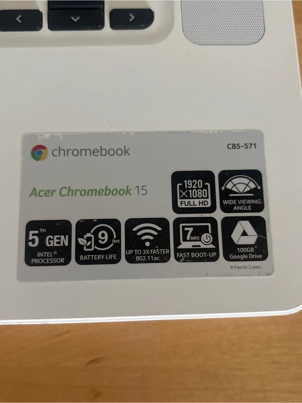 Acer Chromebook 15 (CB5-571) 15